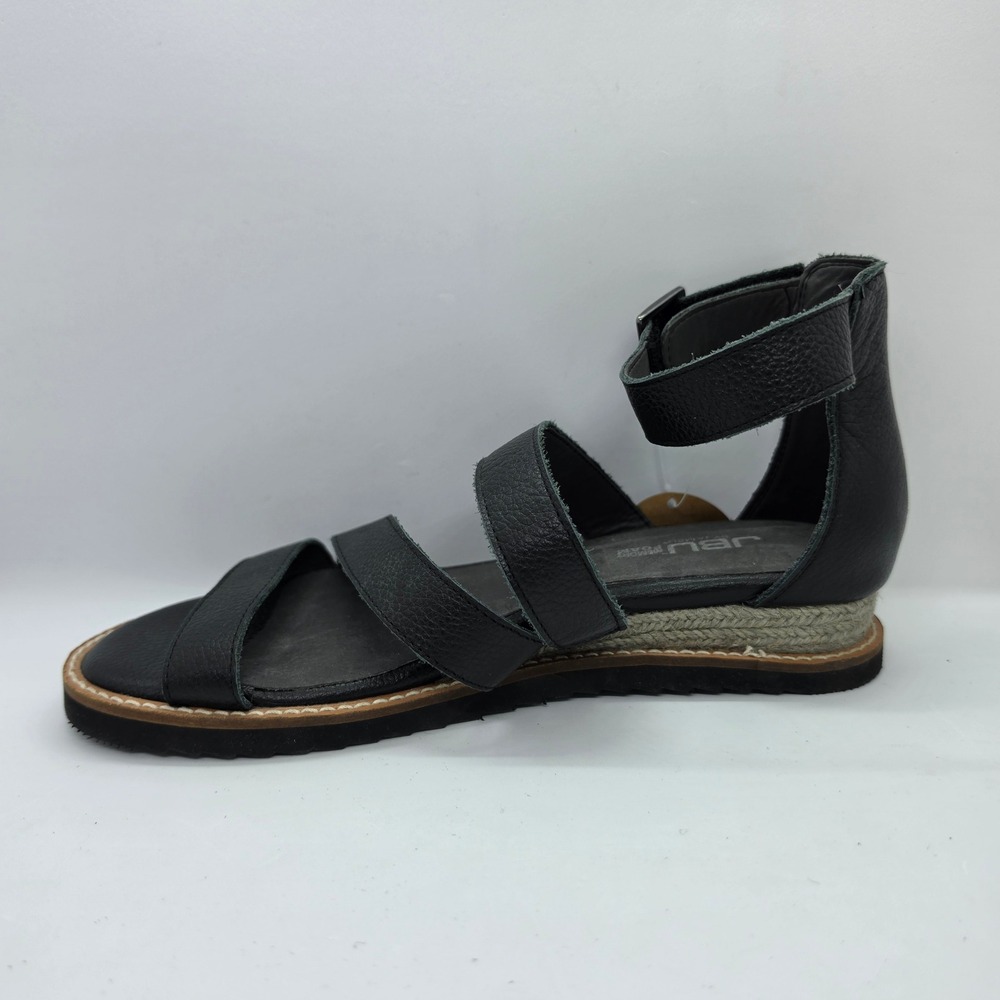JBU by Jambu Riviera Black Leather Strappy Wedge Sandals JB17RIV01 Womens 6M - Picture 8 of 10
